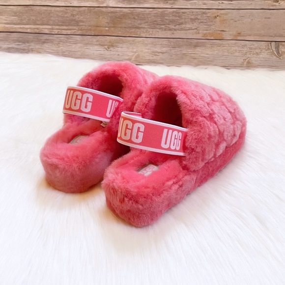 UGG Fluff Yeah Slide Poppy In Strawberry Sorbet - Picture 2 of 7